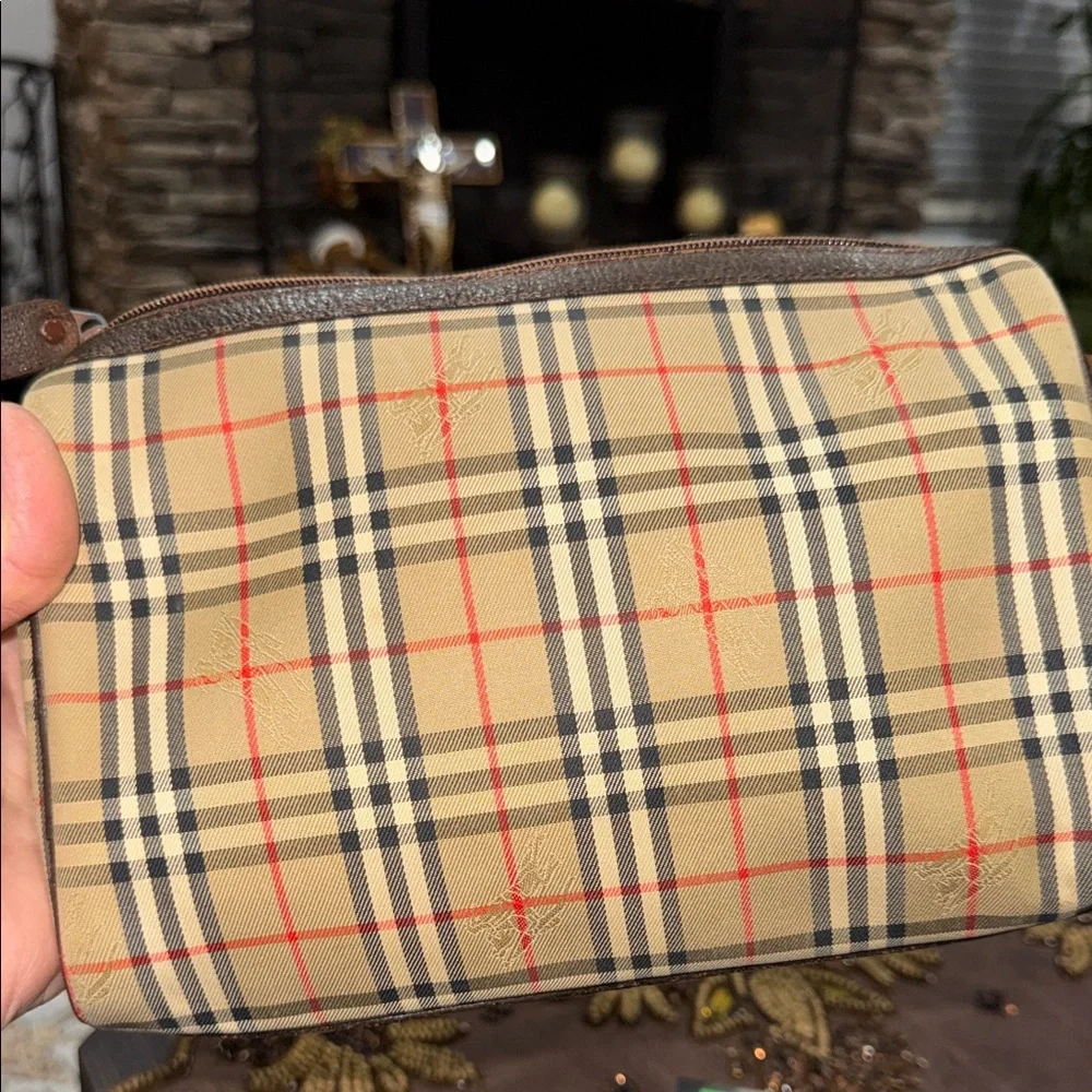 Burberry Tan and Red Plaid Pouch - Picture 13 of 14